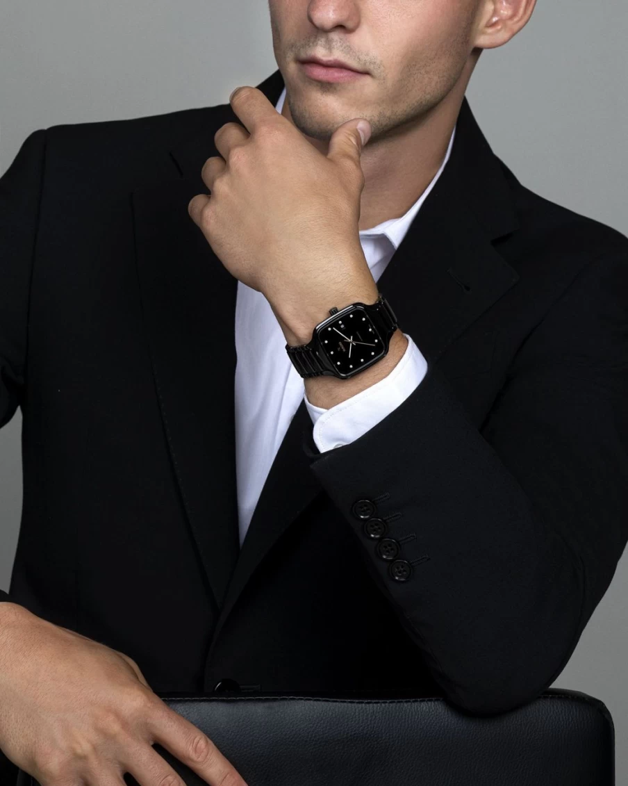 Rado True Square Automatic Diamond Men's Watch - Dark Dial
