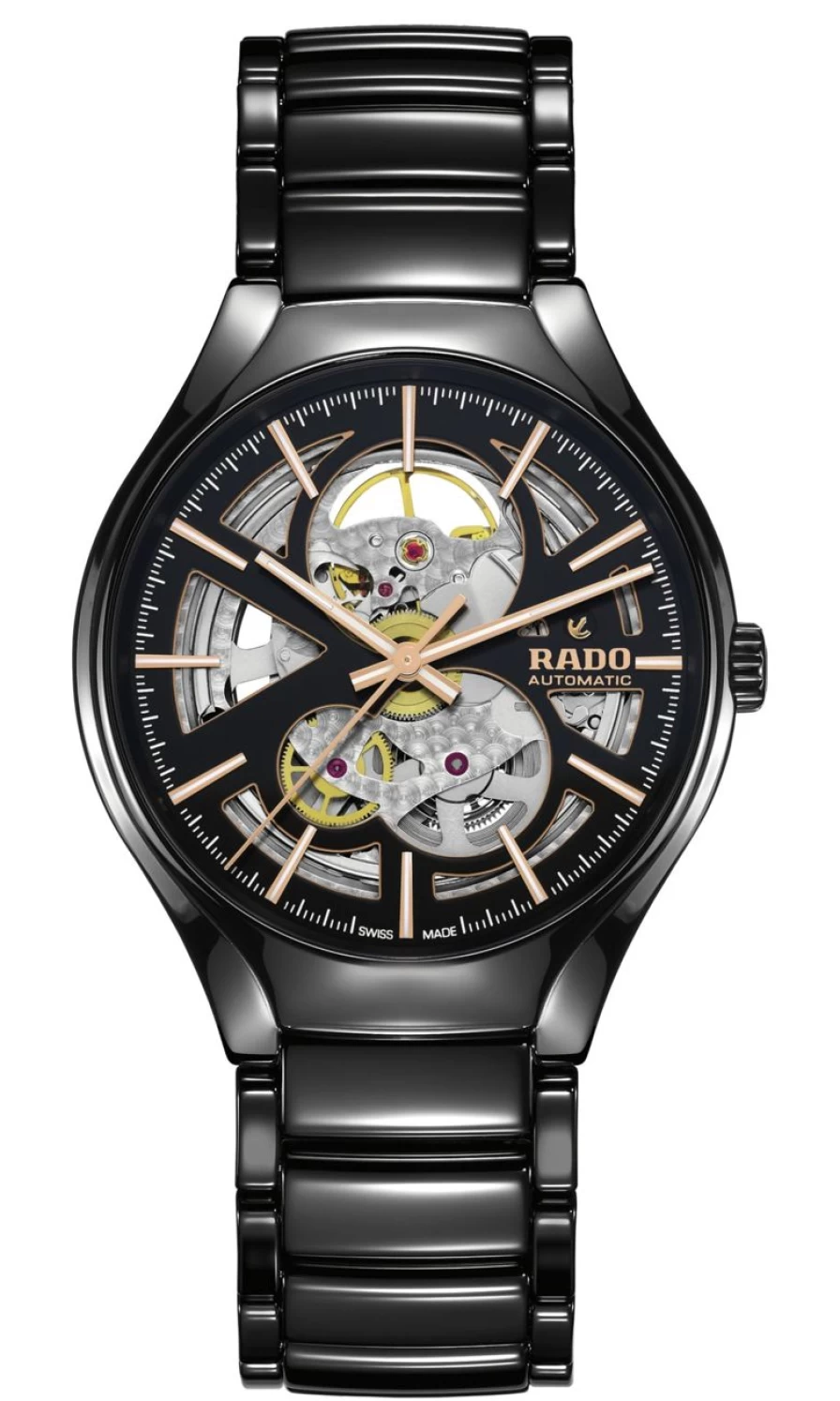 Rado Men's True Round Automatic Open Heart Dark Dial Watch