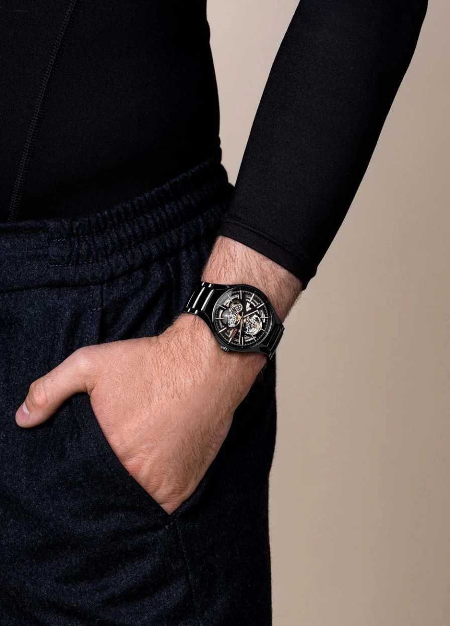 Rado Men's True Round Automatic Open Heart Dark Dial Watch