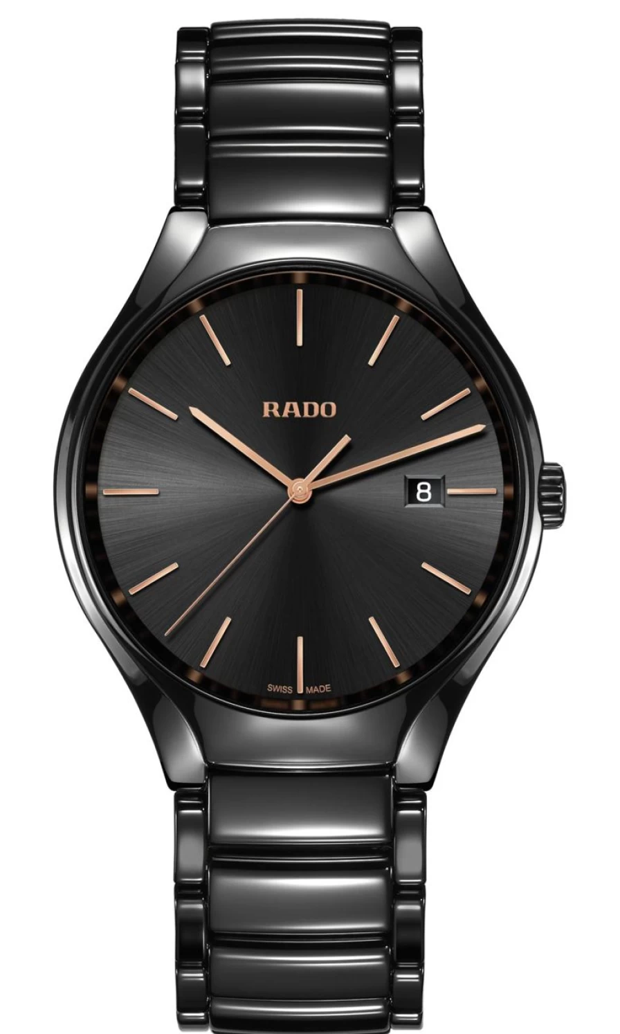 Rado True Round Dark Men's Watch - Classic Swiss Timepiece