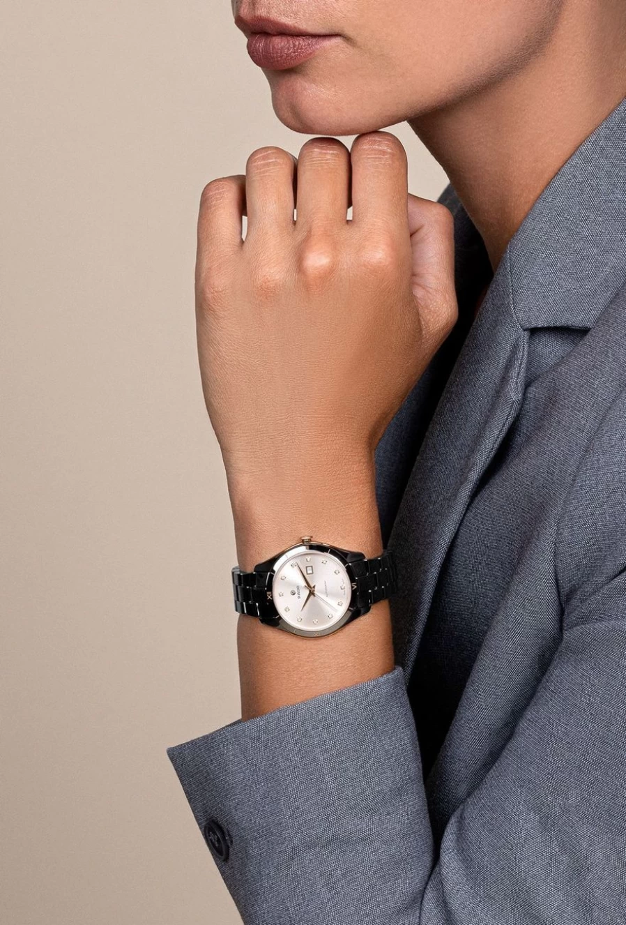 Rado Hyperchrome Automatic Women's Watch with Diamonds in Light Tone