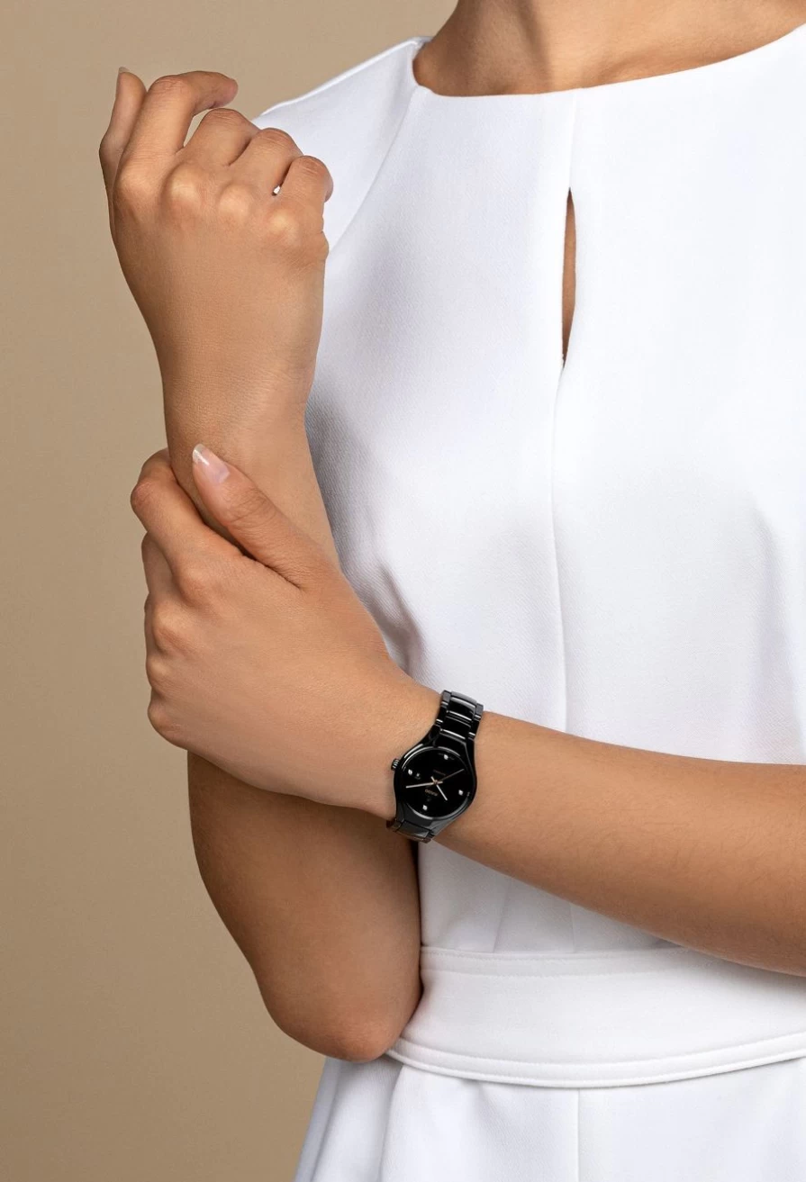 Rado True Round Automatic Diamond Women's Watch in Dark
