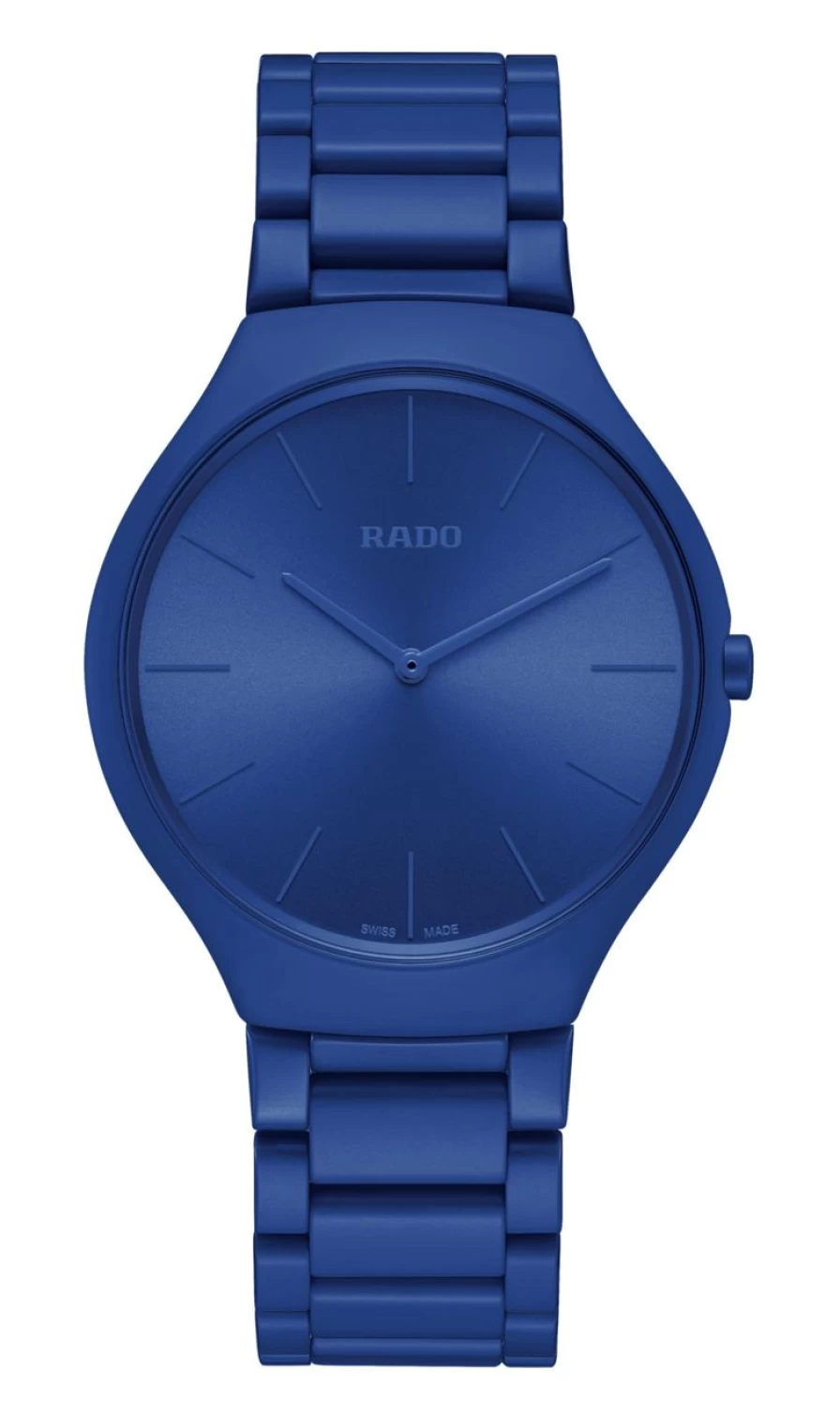 Rado True Round Thinline Men's Watch - Le Corbusier Ultramarine 4320K, Coloured Dial