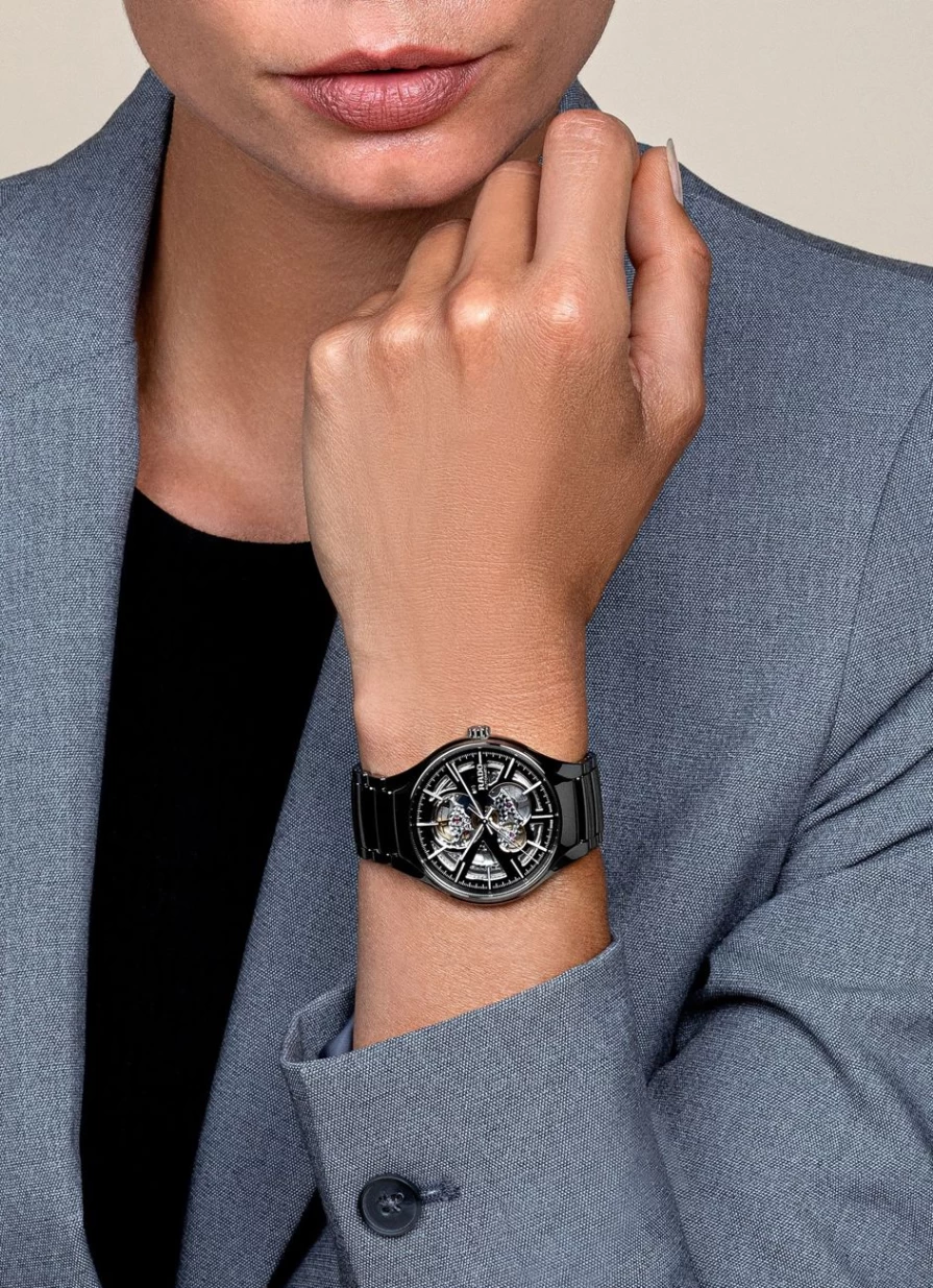 Rado Men's Dark True Round Automatic Open Heart Watch