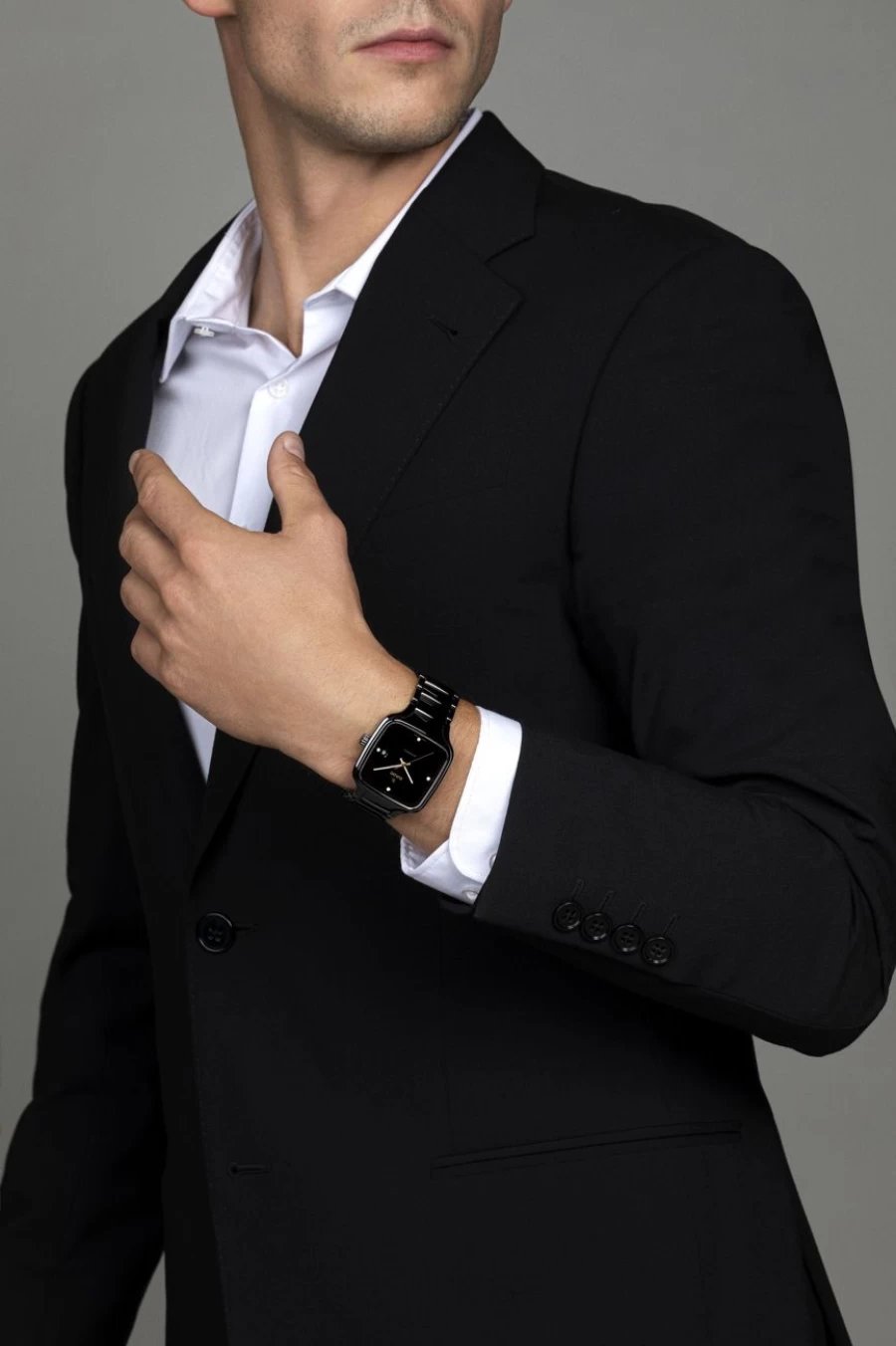 Rado True Square Automatic Diamond Men's Watch - Dark