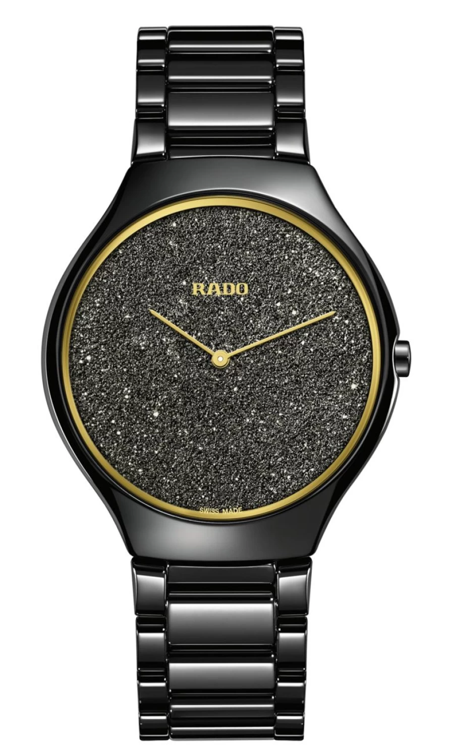 Rado Men's True Round Thinline Dark Dial Watch