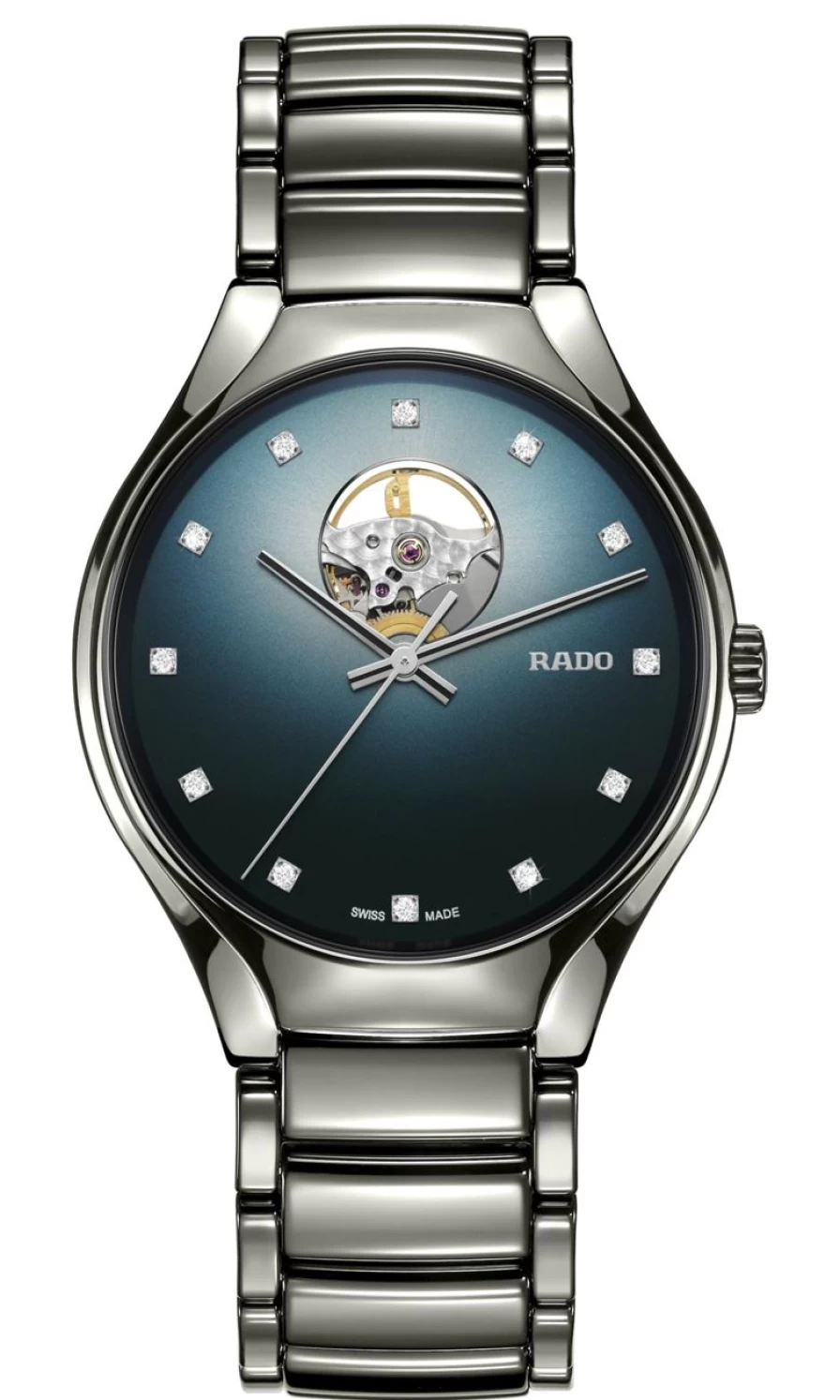 Rado Men's True Round Secret Diamonds Dark Luxury Watch