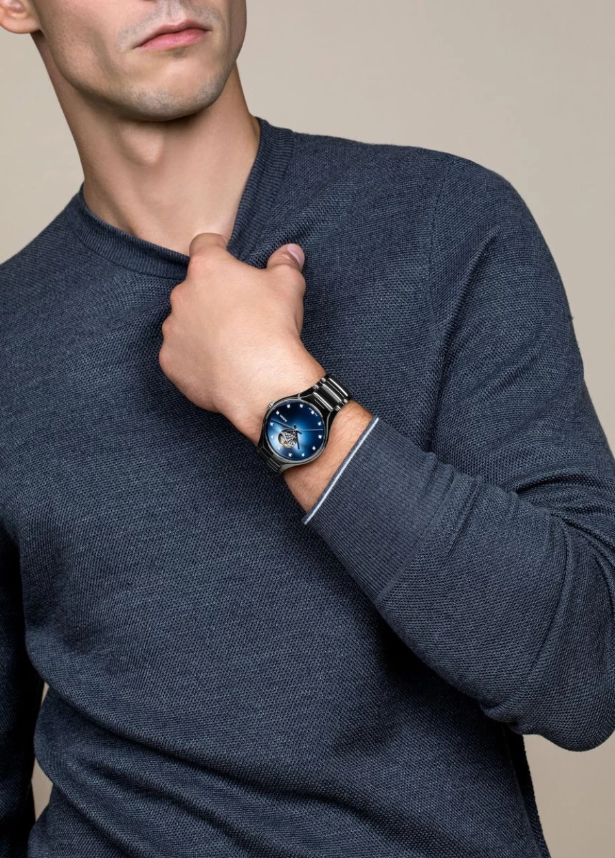 Rado Men's True Round Secret Diamonds Dark Luxury Watch