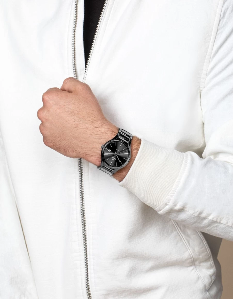 Rado Men's True Round Automatic Dark Stainless Steel Watch
