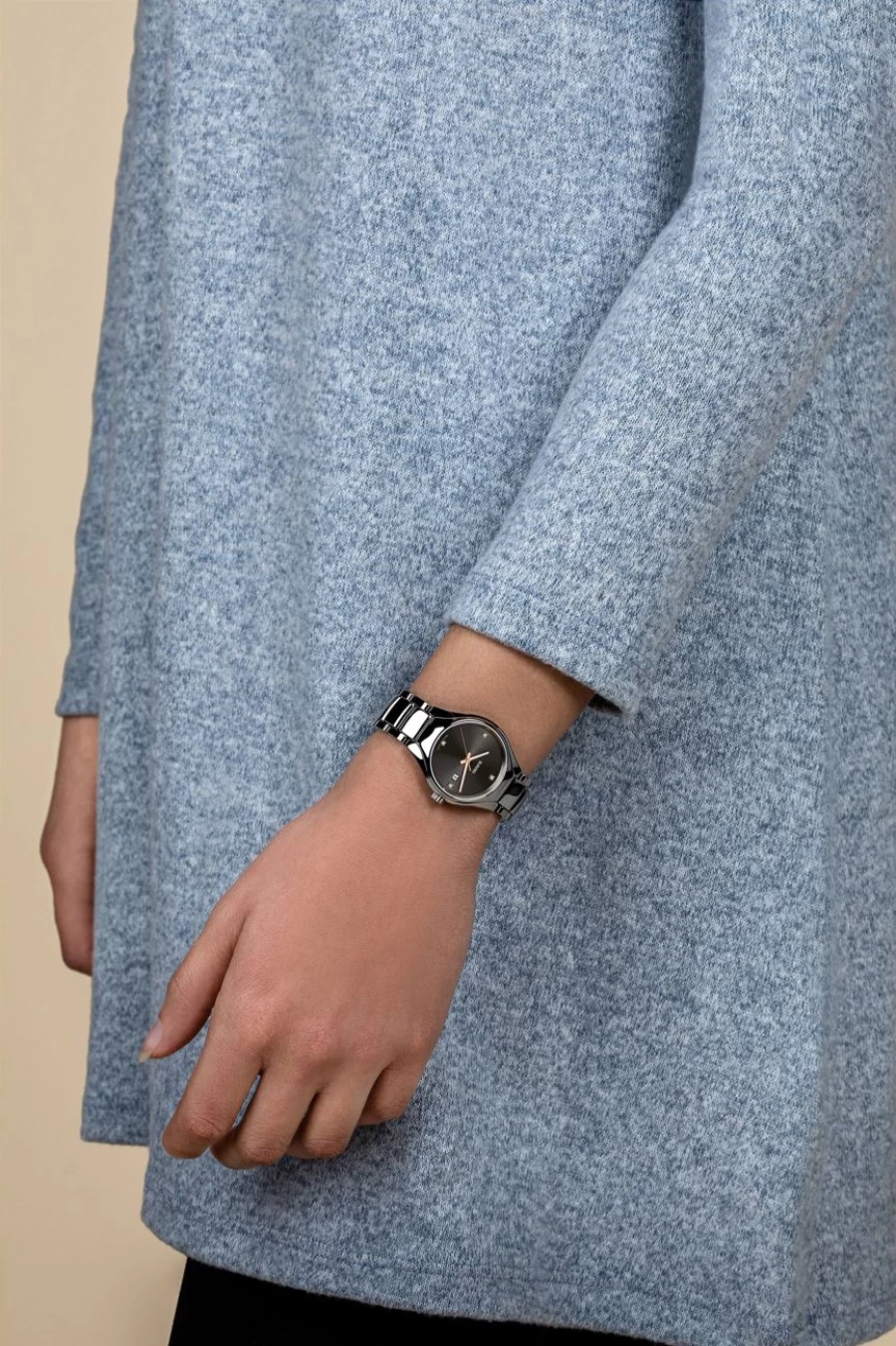 Rado Women's Dark True Round Diamond Watch - Authentic Diamonds Luxury Timepiece