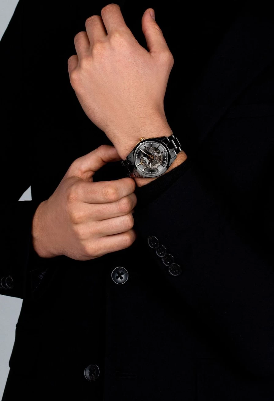 Rado Hyperchrome Automatic Open Heart Men's Dark Skeleton Watch