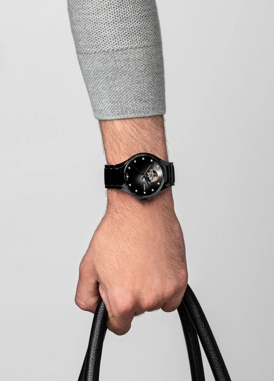 Rado Men's True Round Secret Diamonds Watch in Dark