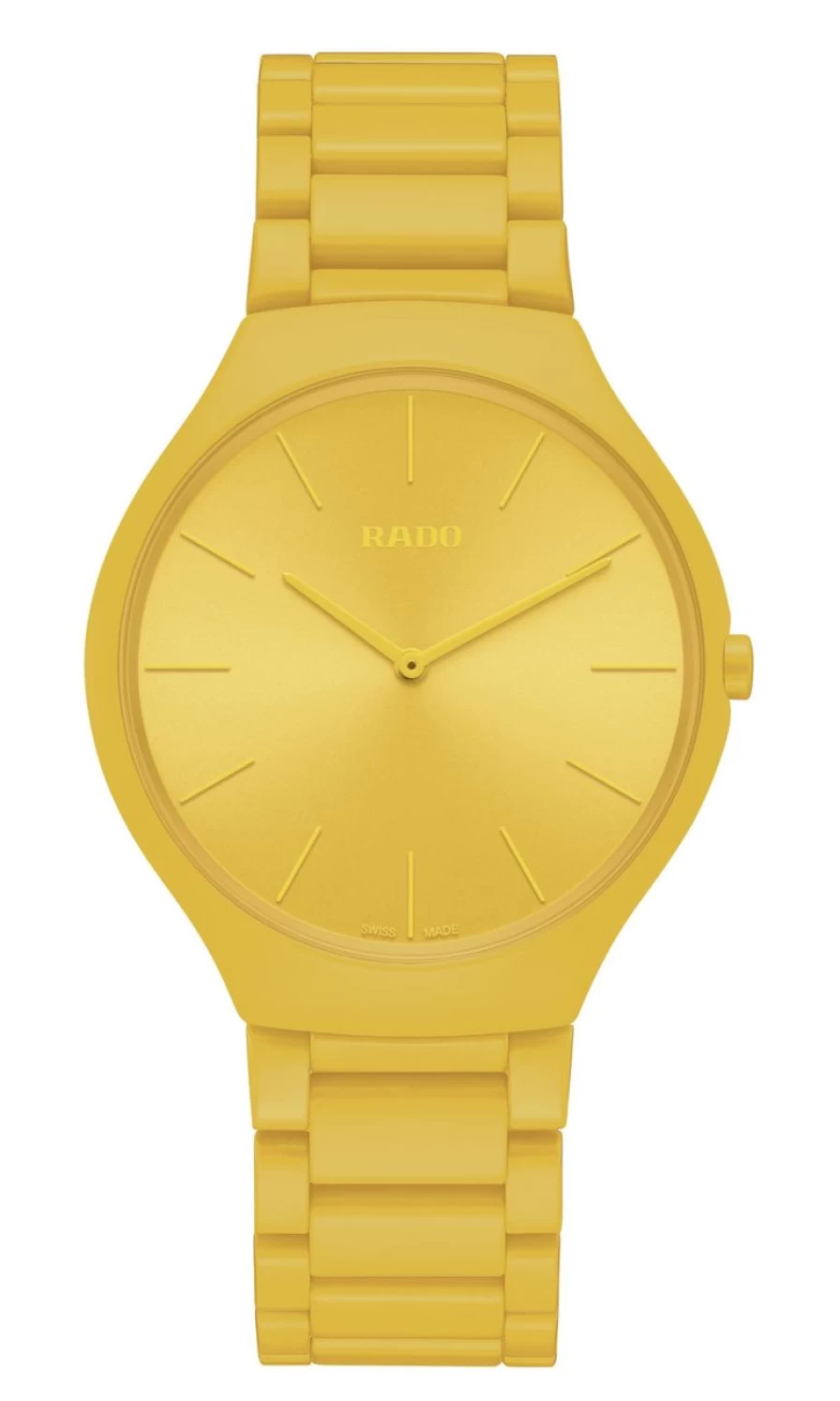 Rado True Round Thinline Les Couleurs Le Corbusier Men's Watch 4320W Sunshine Yellow Coloured Dial