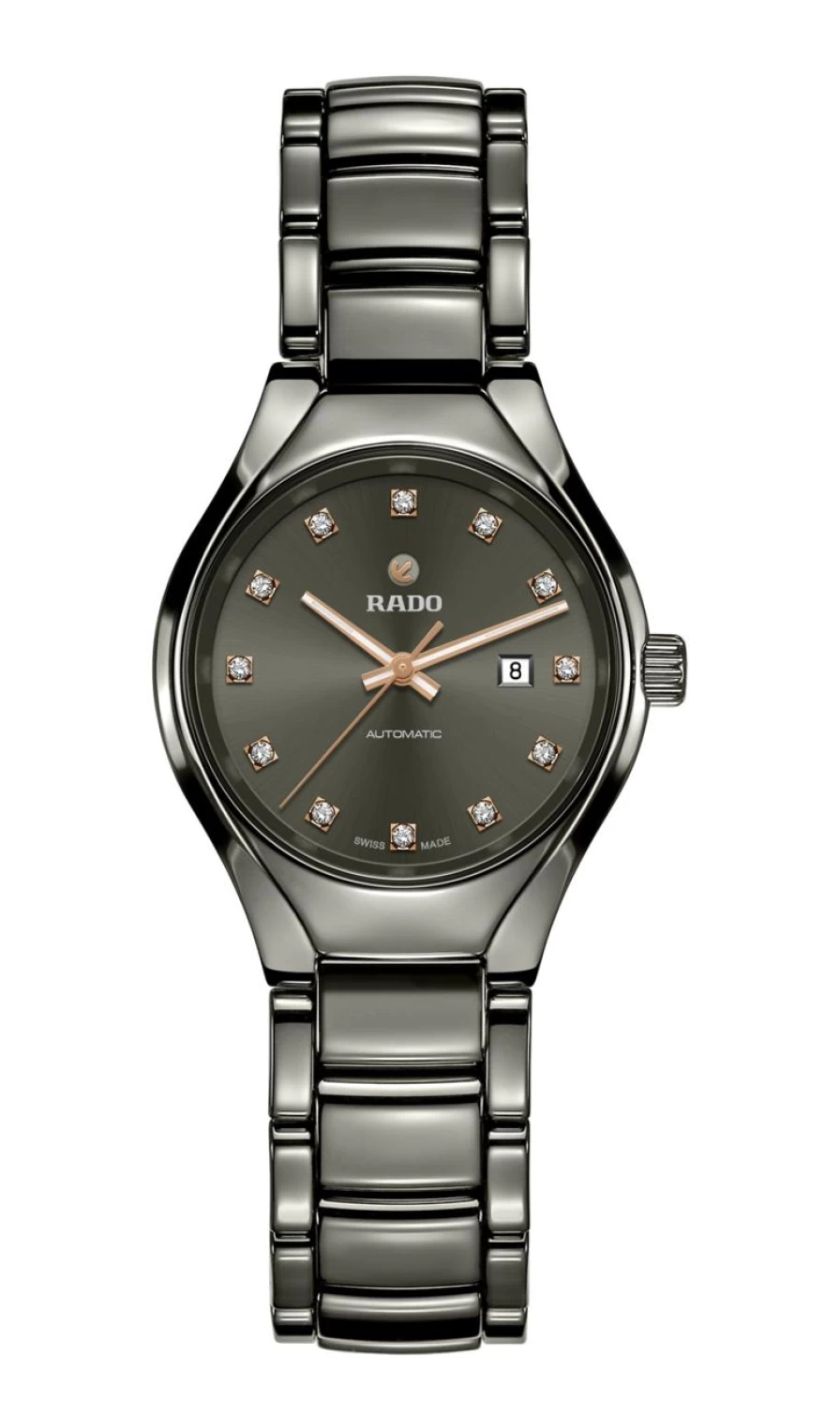 Rado True Round Automatic Diamond Watch for Women in Light Tone