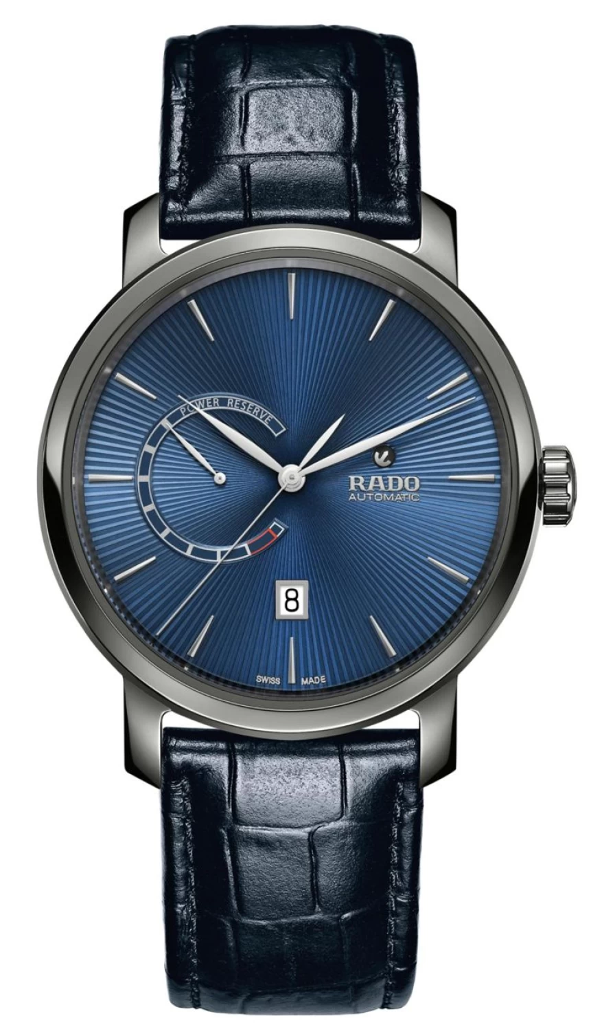 Rado Diamaster Men's Automatic Power Reserve Watch with Dark Dial